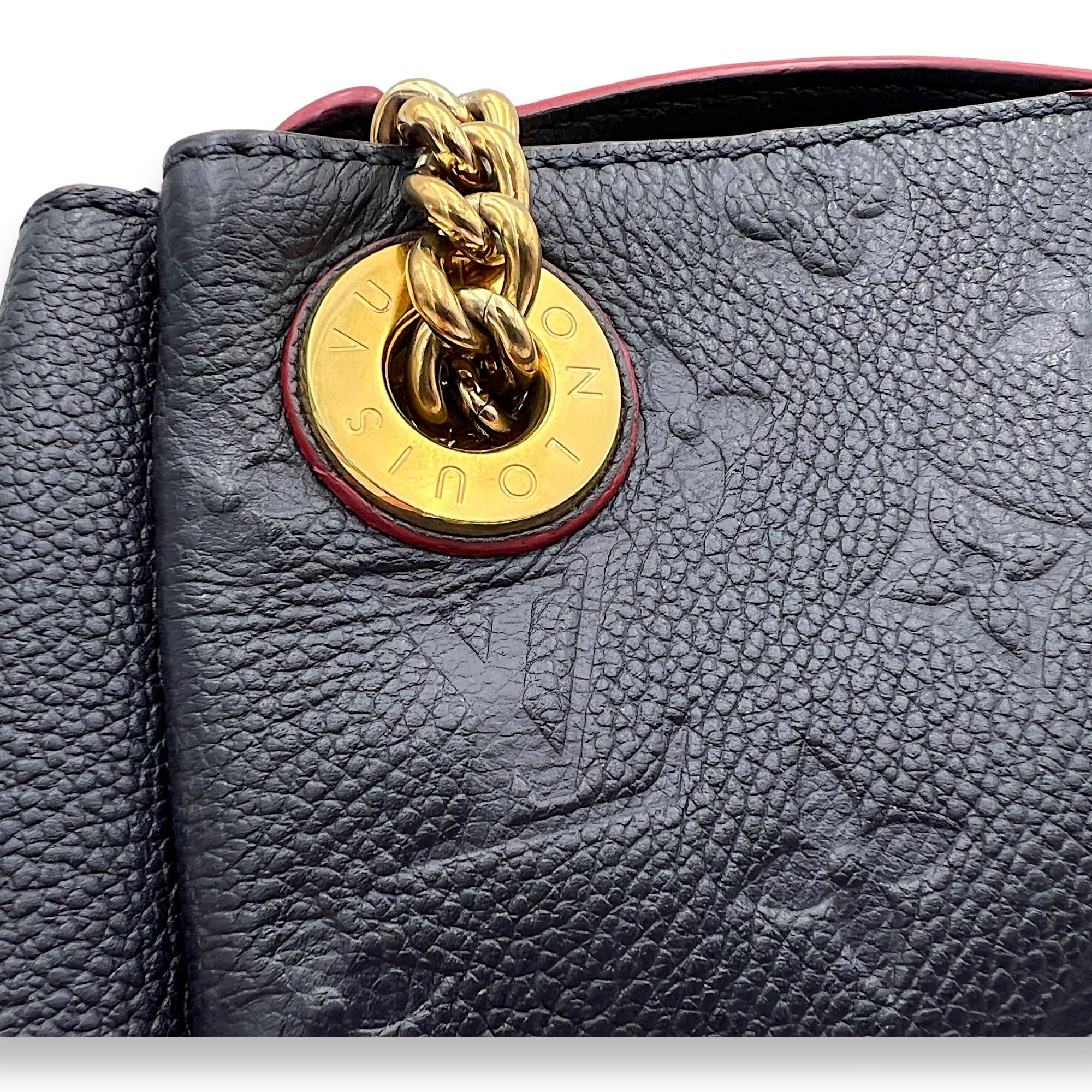 Surene BB Navy Shoulder Bag in Monogram Empreinte Leather, Gold hardware