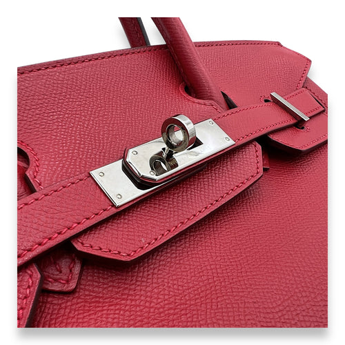 Birkin 30 Rouge Casaque in Epsom, Palladium hardware