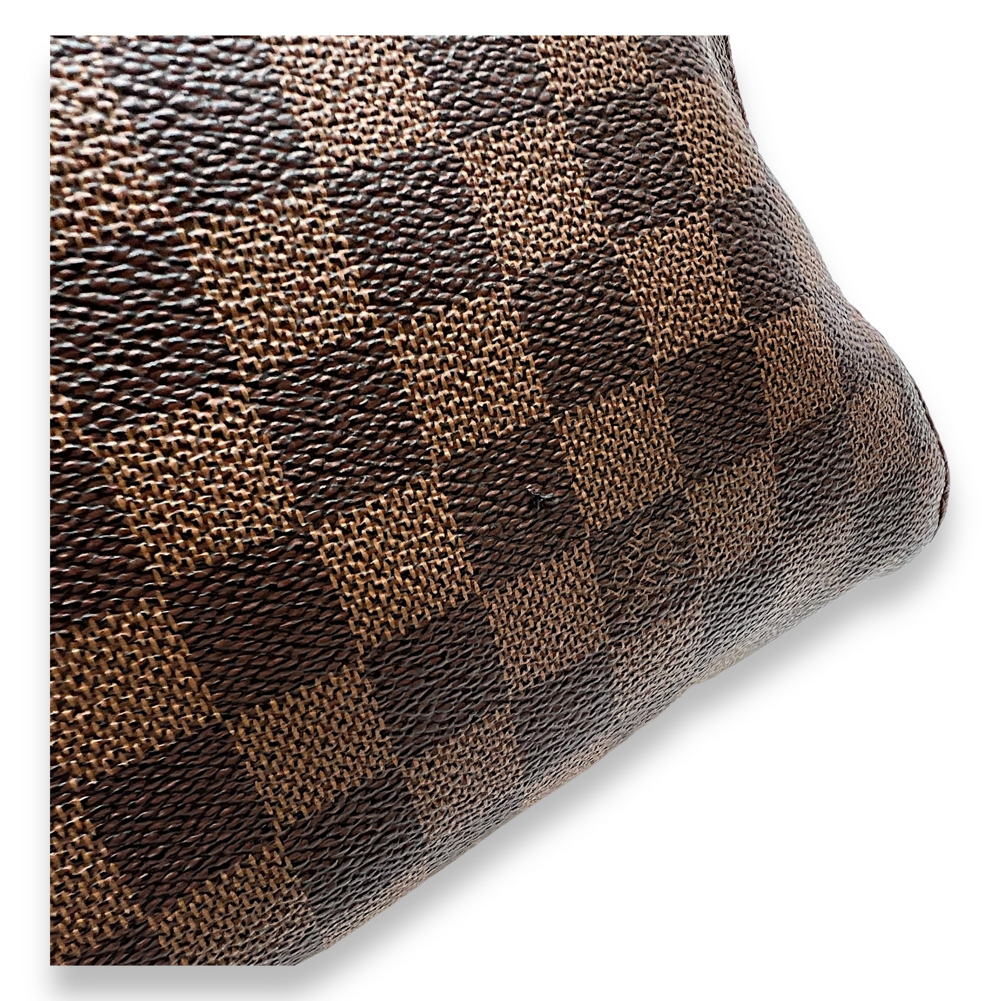 Portobello Damier Ebene Brown Shoulder Bag in Coated Canvas, Gold hardware