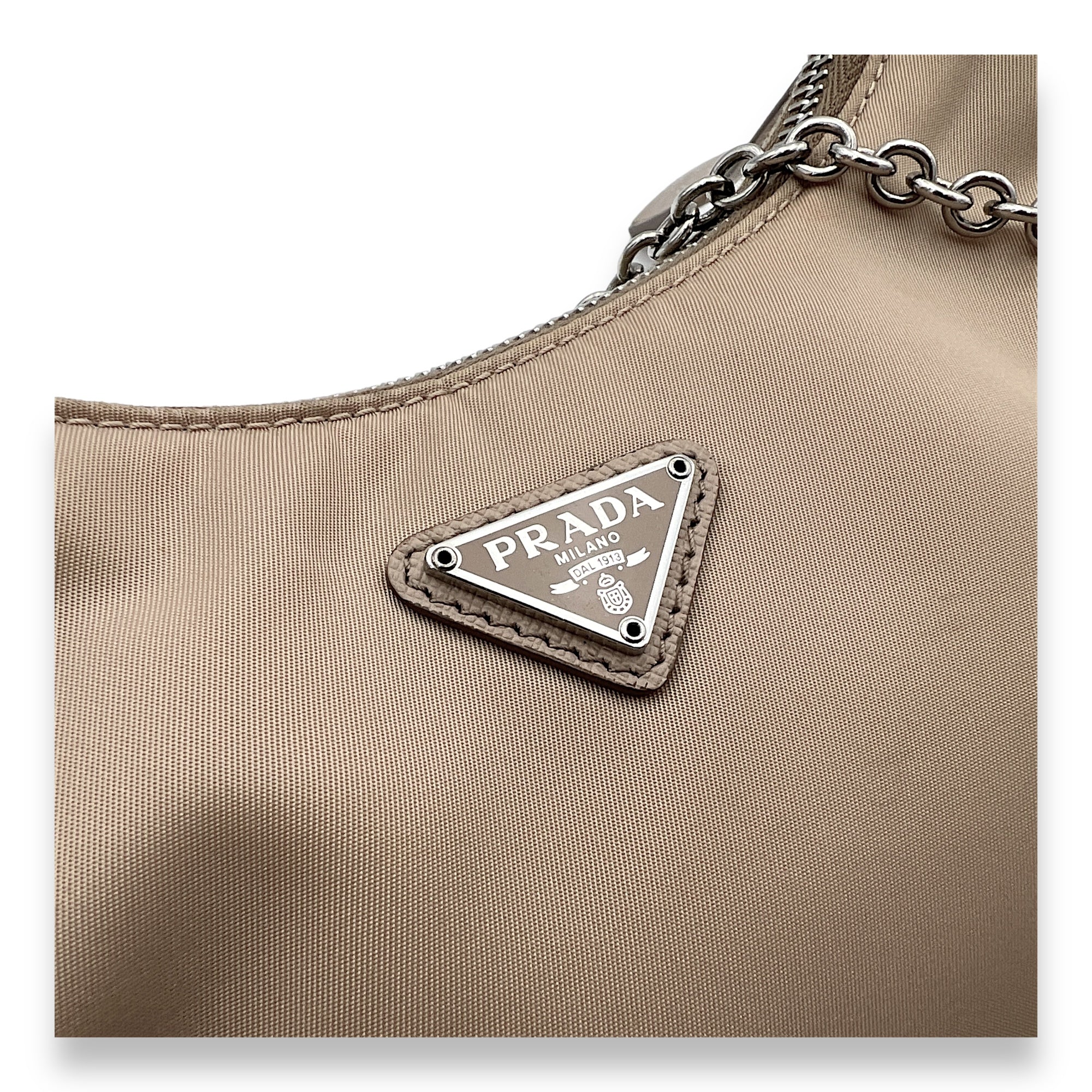 Prada Re-Edition 2005 Beige Crossbody Bag in Re-Nylon
