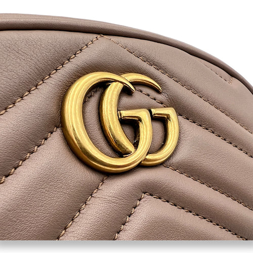 GG Marmont Belt Bag Beige in Calfskin, Gold hardware