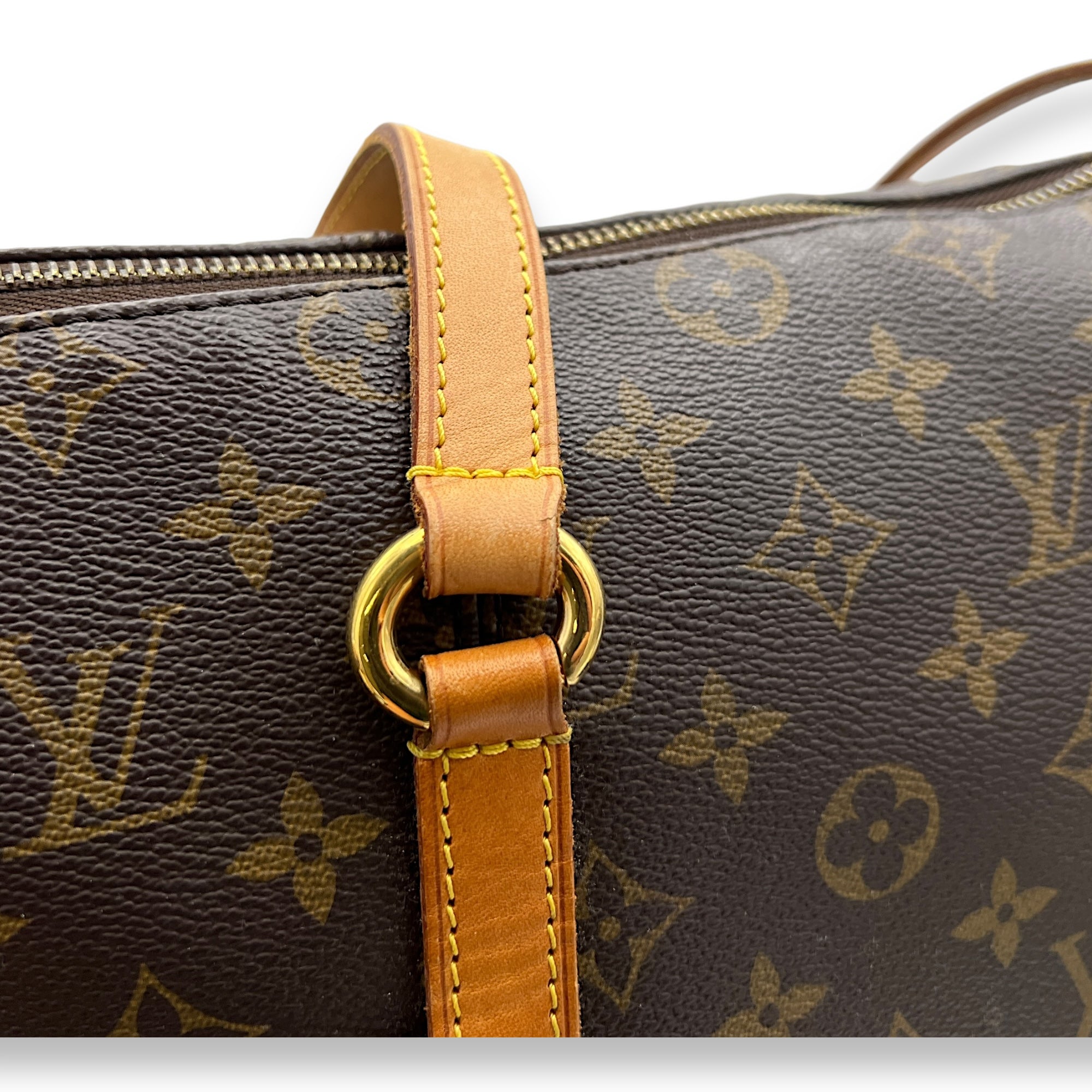 Totally MM Brown Shoulder Bag in Monogram Coated Canvas, Gold hardware