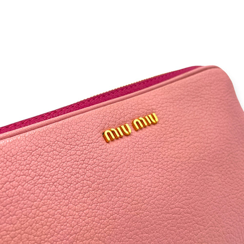 Madras Crossbody Bag Pink in Goat Leather, Gold hardware