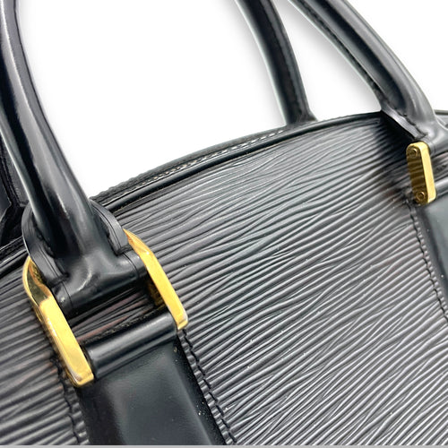 Jasmine Top Handle Bag Black in Epi Leather, Gold hardware