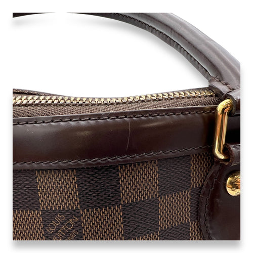 Trevi GM Damier Ebene Top Handle Bag in Coated Canvas, Gold hardware