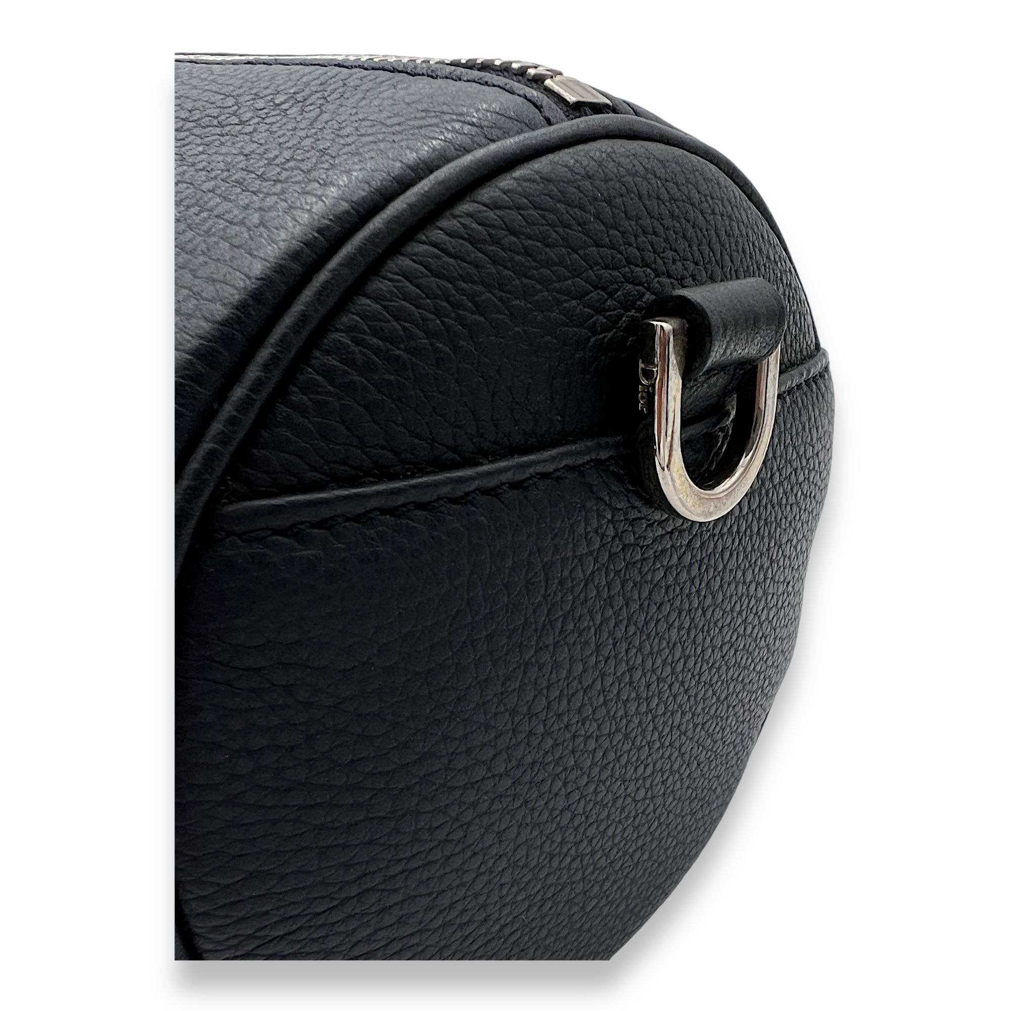 Roller Blue Crossbody Bag in Calfskin, Silver hardware