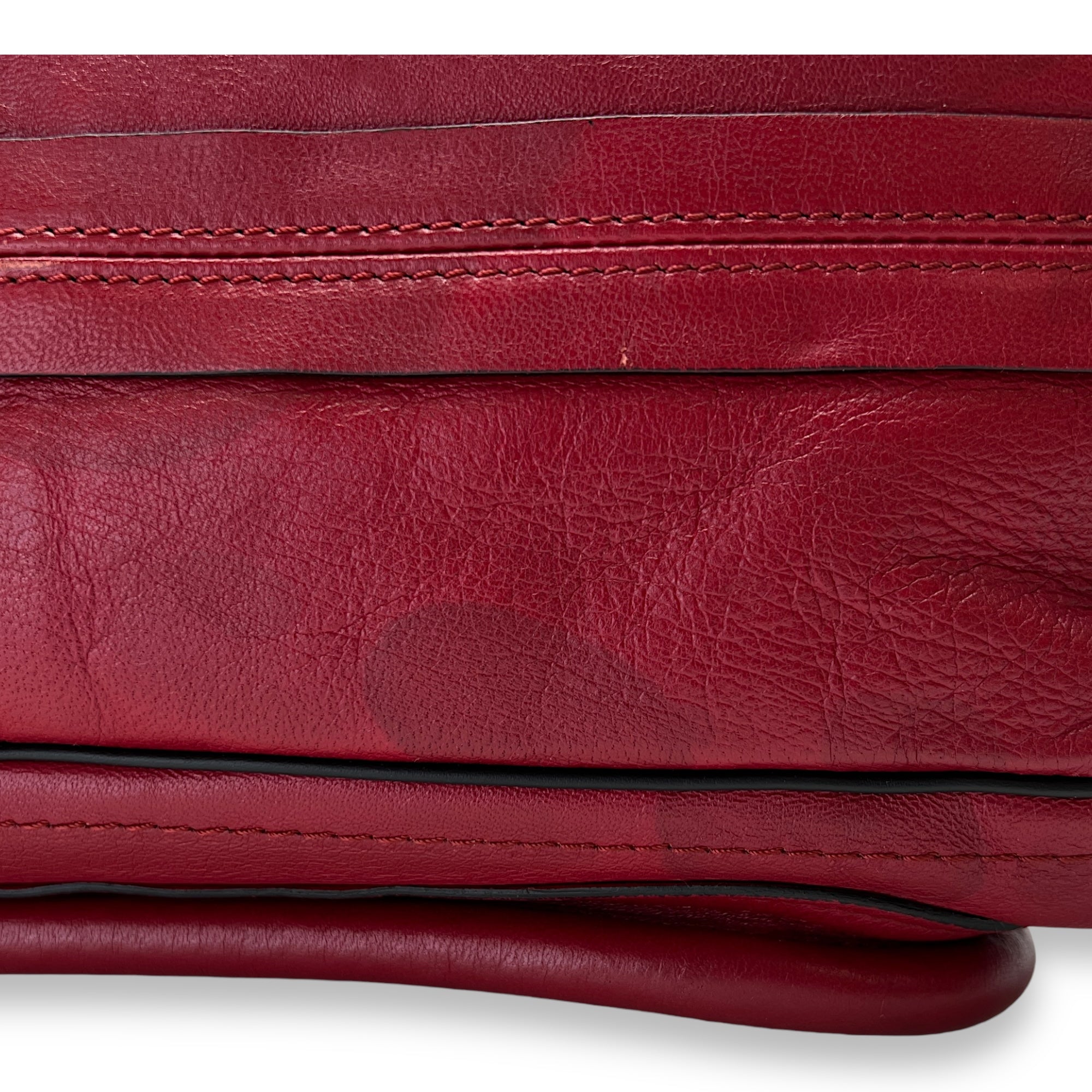 Paraty Shoulder Bag Red in Calfskin, Gold hardware