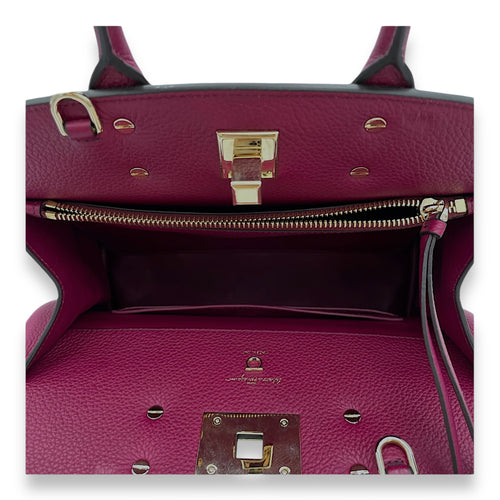 Studio Top Handle Bag Purple in Calfskin, Gold hardware