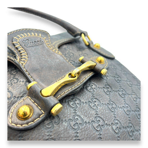 Horsebit 1955 Shoulder Bag Brown in Calfskin, Gold hardware