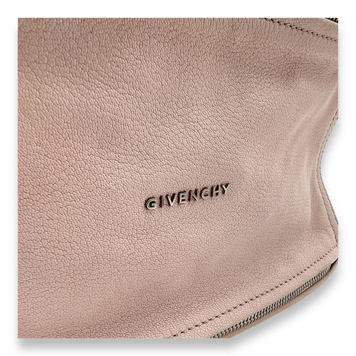 Pandora Medium Pink Shoulder Bag in Goat Leather, Silver hardware