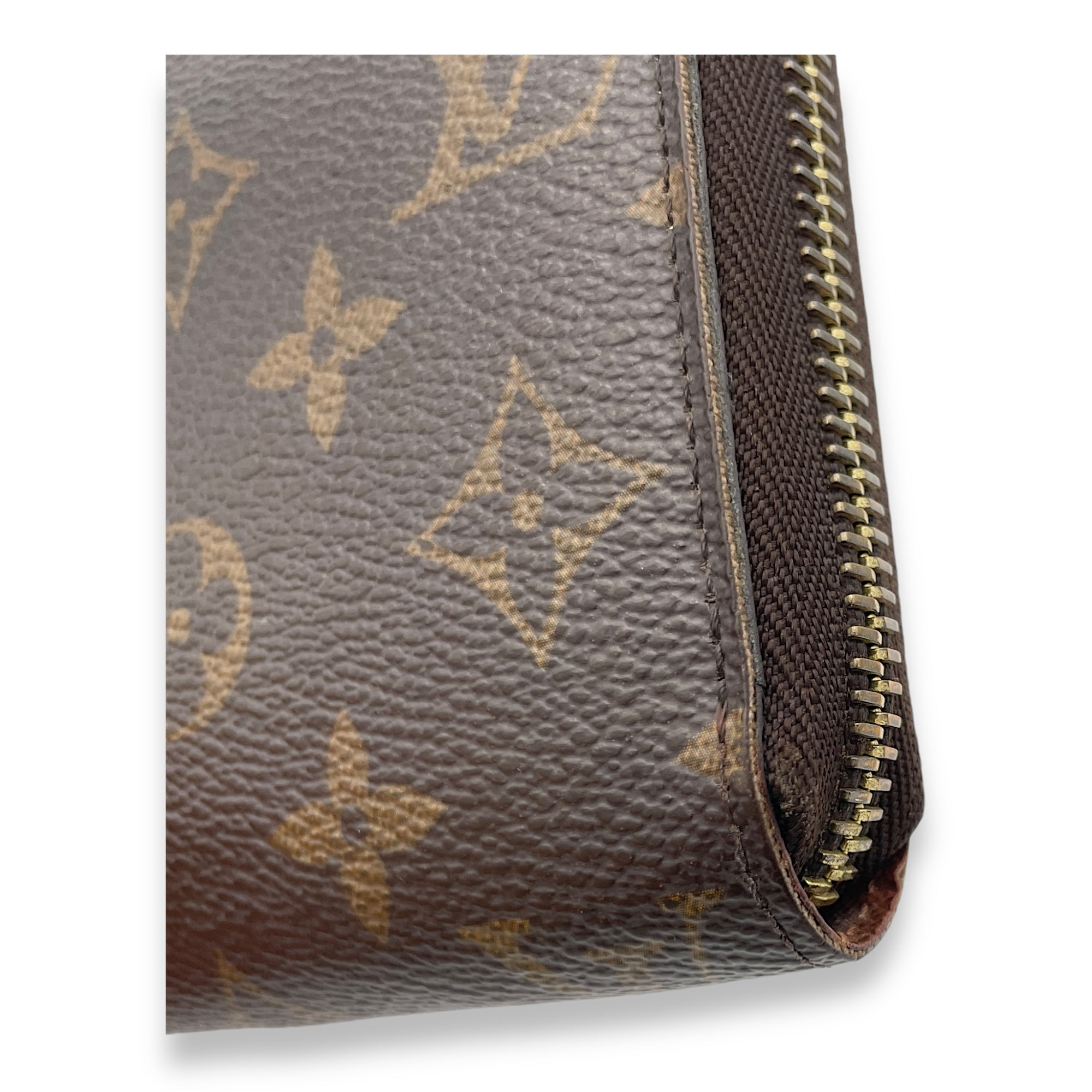 Zippy Wallet Brown in Monogram Coated Canvas, Gold hardware