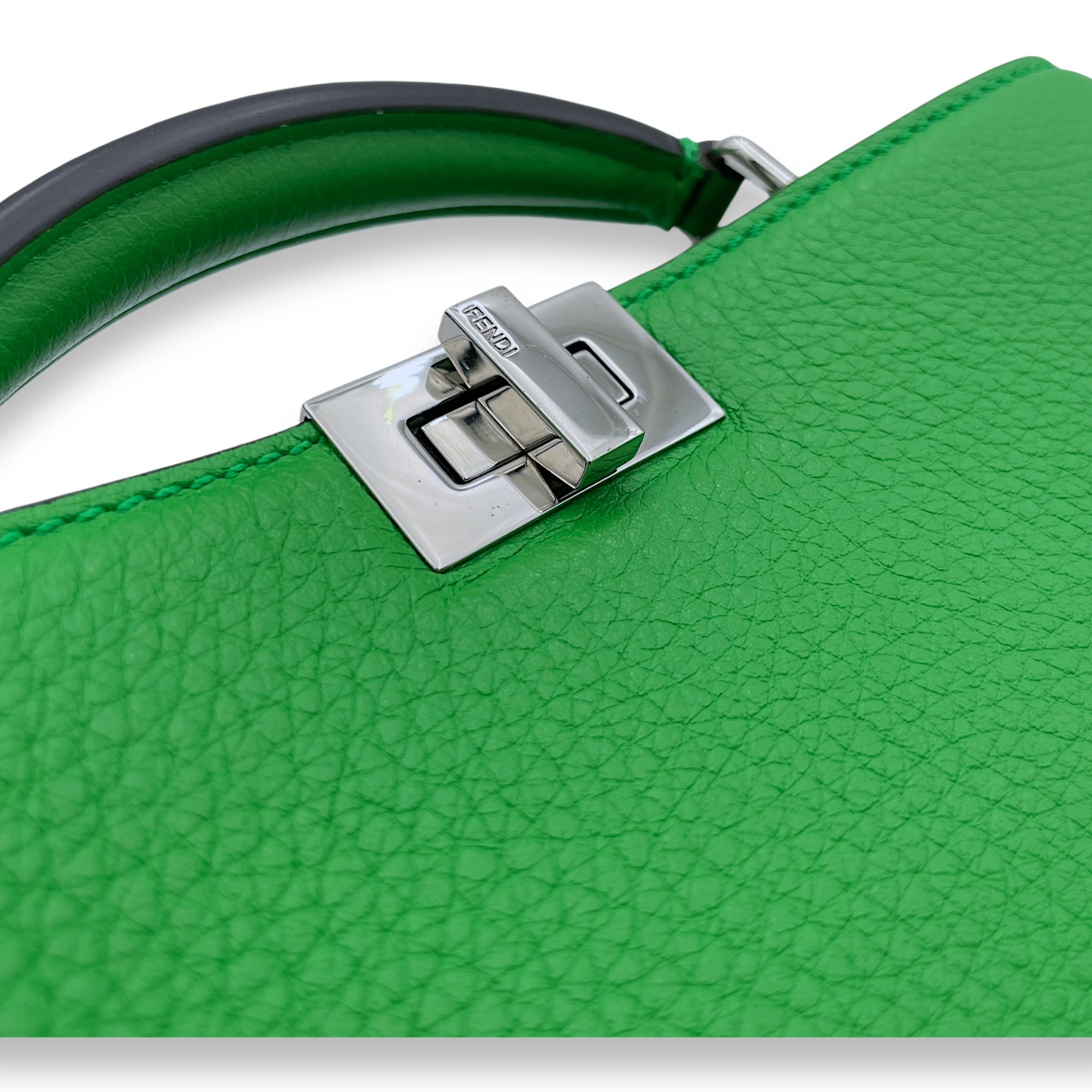 ISeeU Top Handle Bag Green in Calfskin, Silver hardware