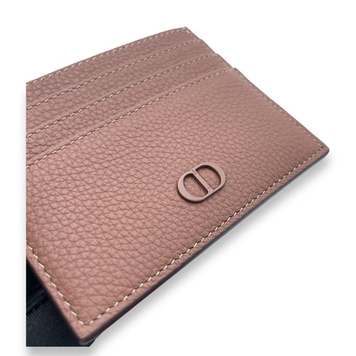 CD Icon Brown Card Holder in Calfskin, Brown hardware