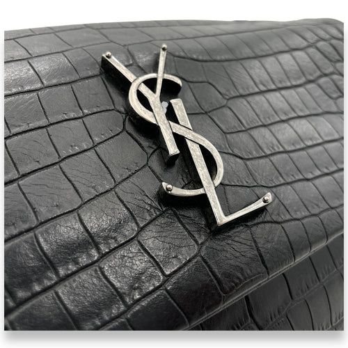 Hollywood Shoulder Bag Black in Calfskin, Silver hardware