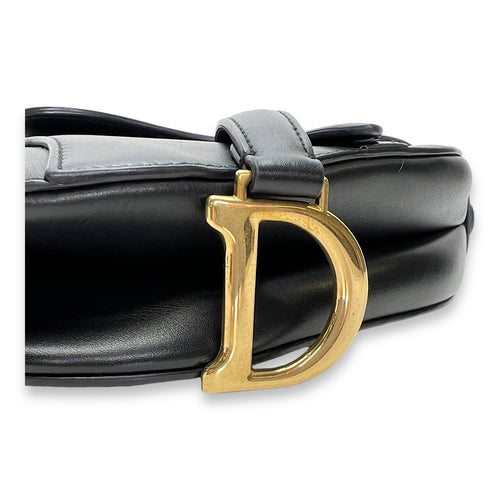 Saddle Mini Shoulder bag in Calfskin, Gold Hardware