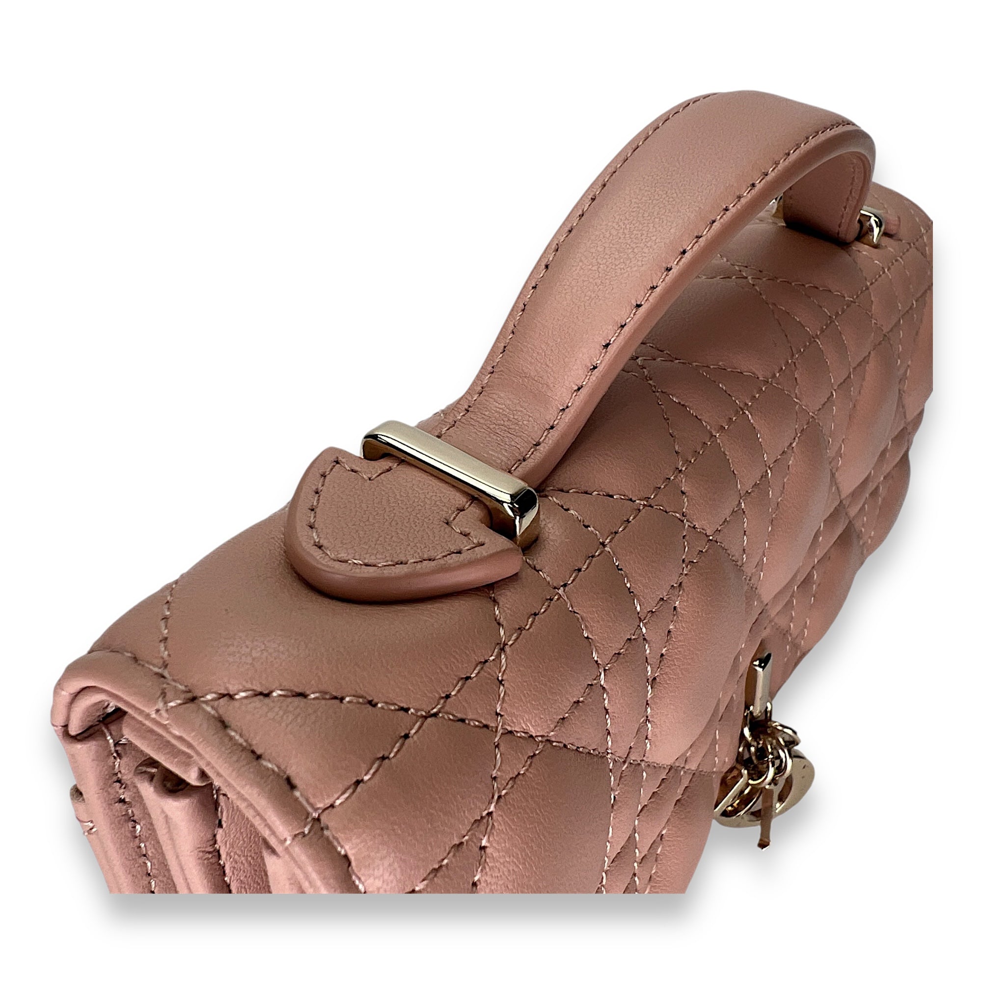 My Dior Pink Wallet On Chain in Calfskin, Gold hardware