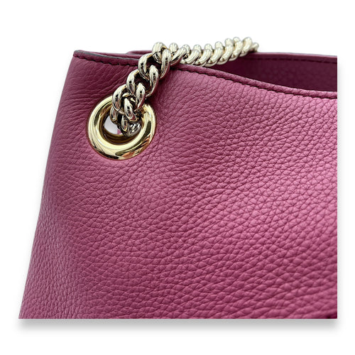 Soho Purple Tote Bag in Calfskin, Gold hardware