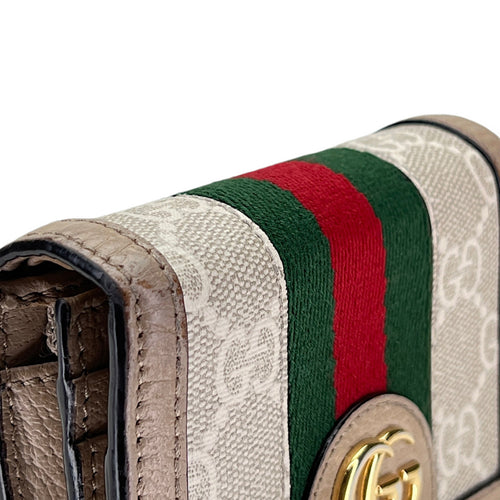 Ophidia GG Wallet in Monogram coated canvas, Gold Hardware