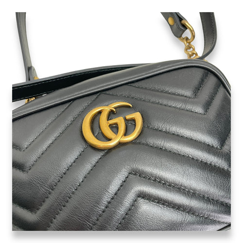 GG Marmont Mini Crossbody bag in Calfskin, Gold Hardware