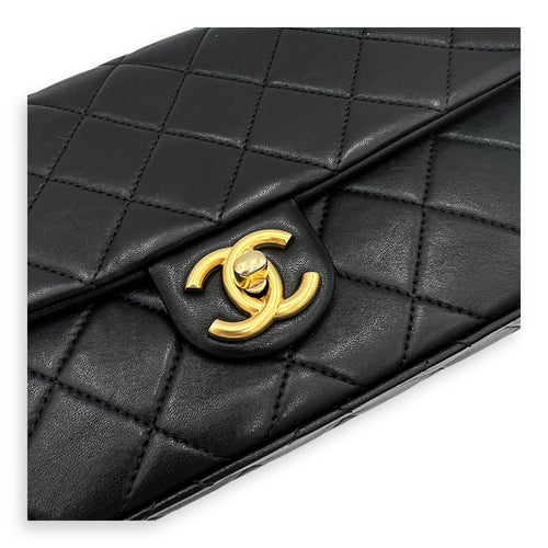 23P Seasonal Quilted Flap Shoulder Bag Black in Calfskin, Gold hardware