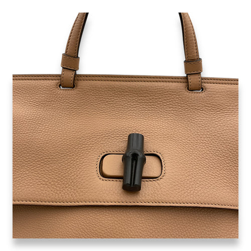 Bamboo Daily Top handle bag in Calfskin, Silver Hardware