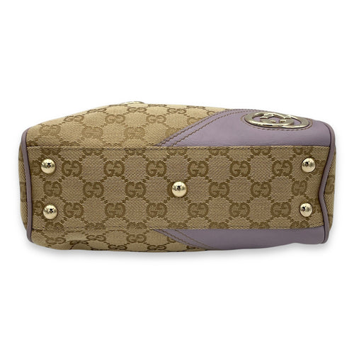 Abbey Mini Top handle bag in Jacquard, Gold Hardware