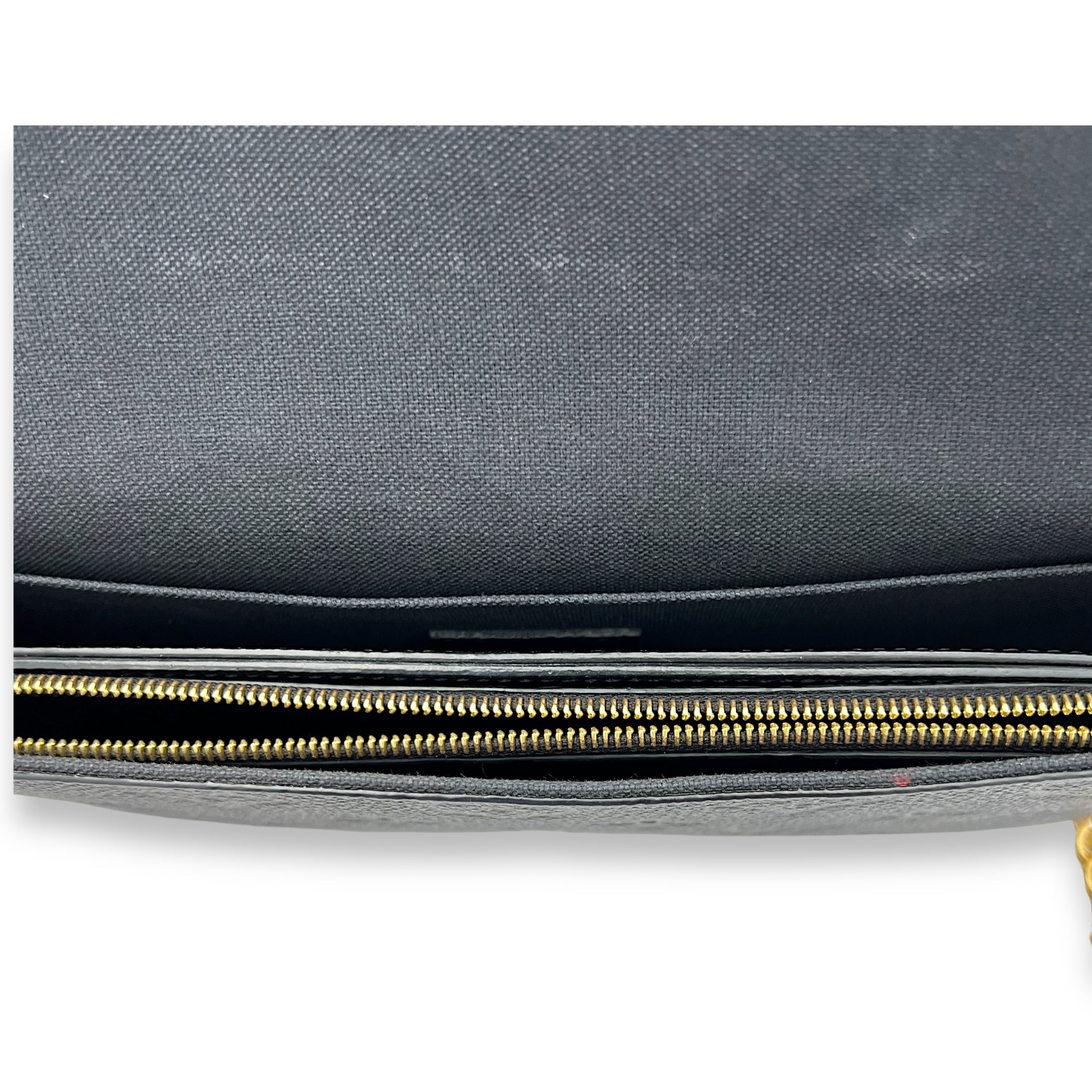 Felicie Black Wallet On Chain in Monogram Empreinte Leather, Gold hardware