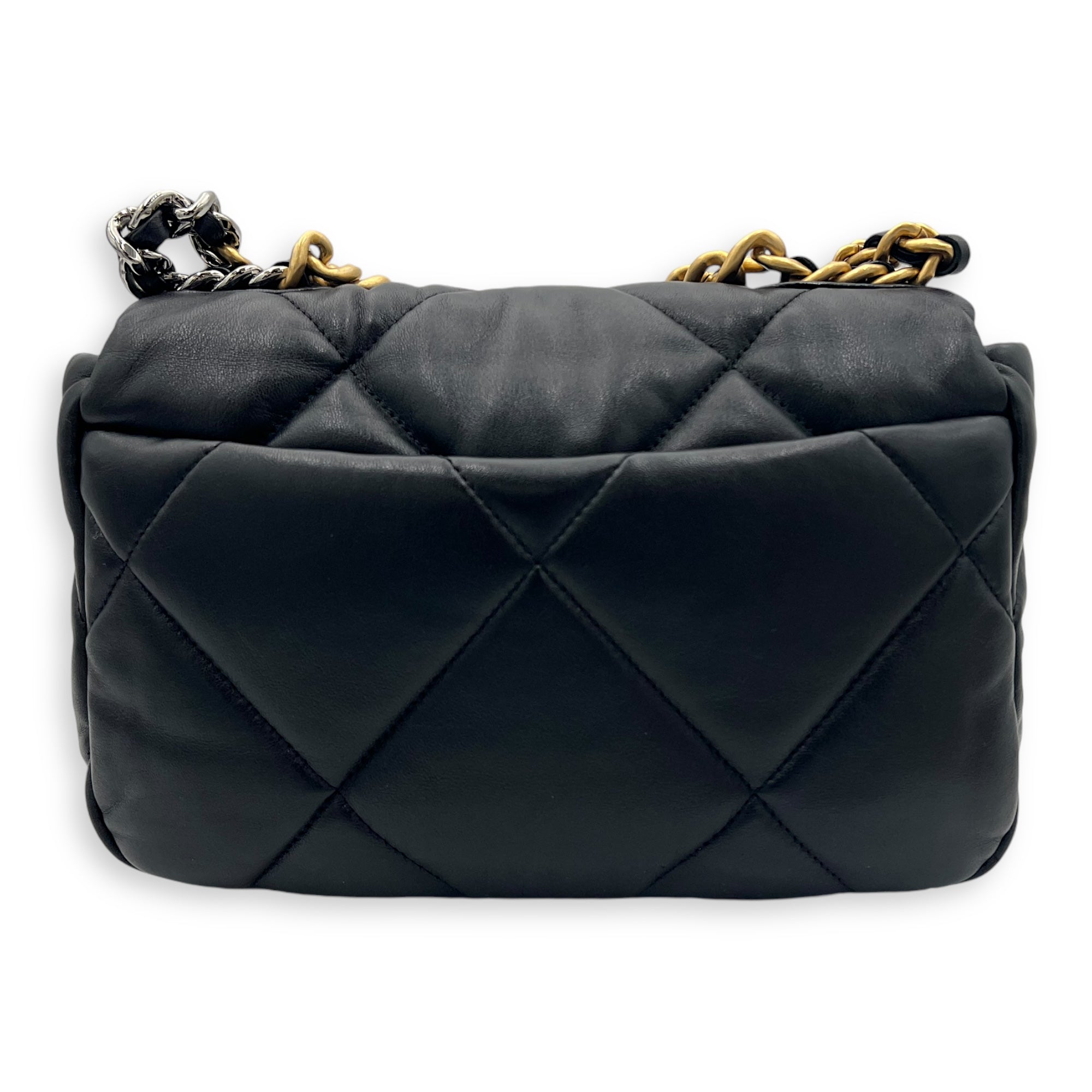 C19 Crossbody Bag Black in Lambskin, Mixed hardware