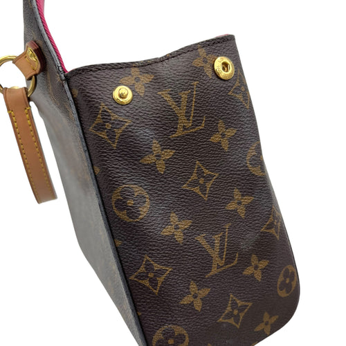 Cluny Top Handle Bag Brown in Monogram Coated Canvas, Gold hardware