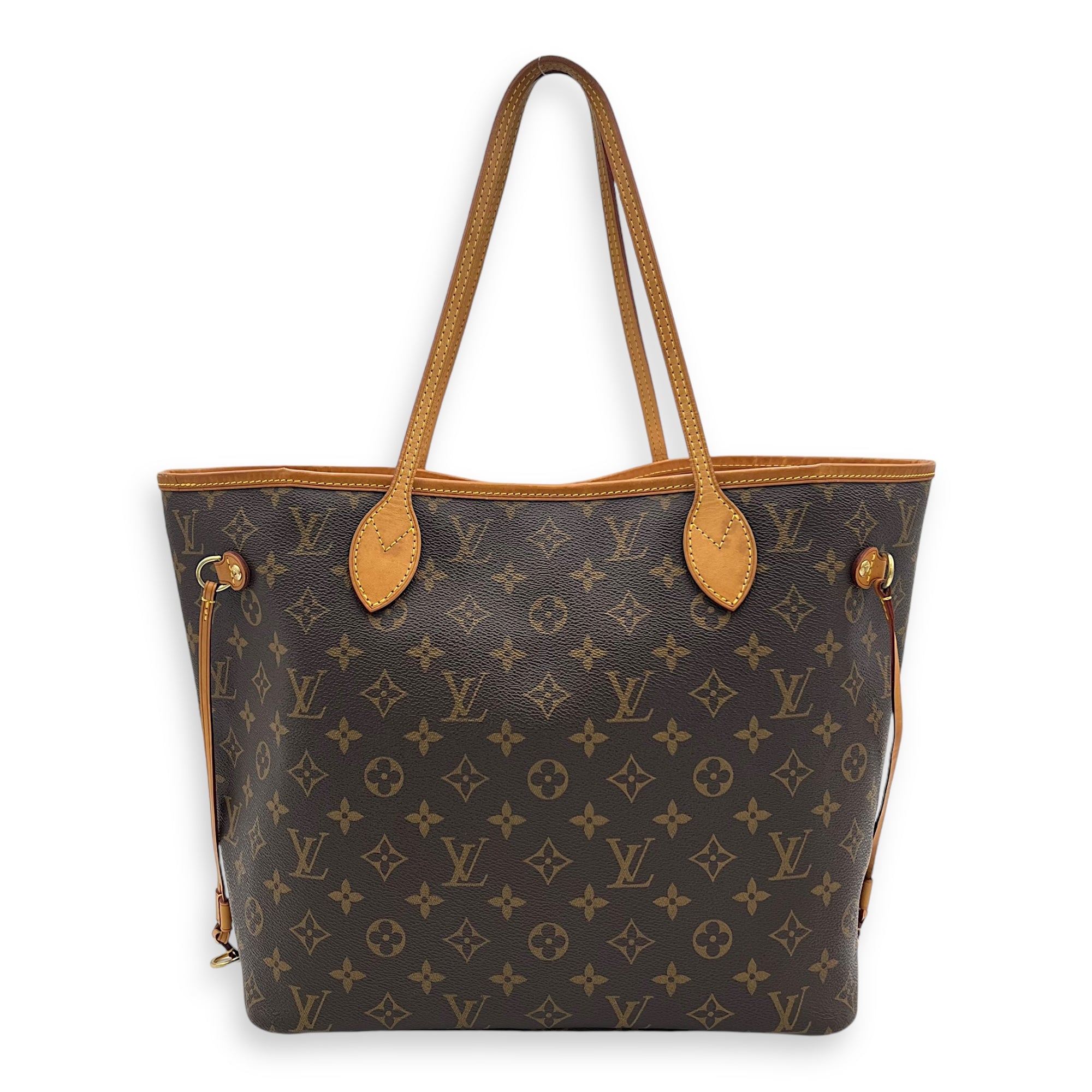 Neverfull Tote Bag MM Brown in Monogram Coated Canvas, Gold hardware