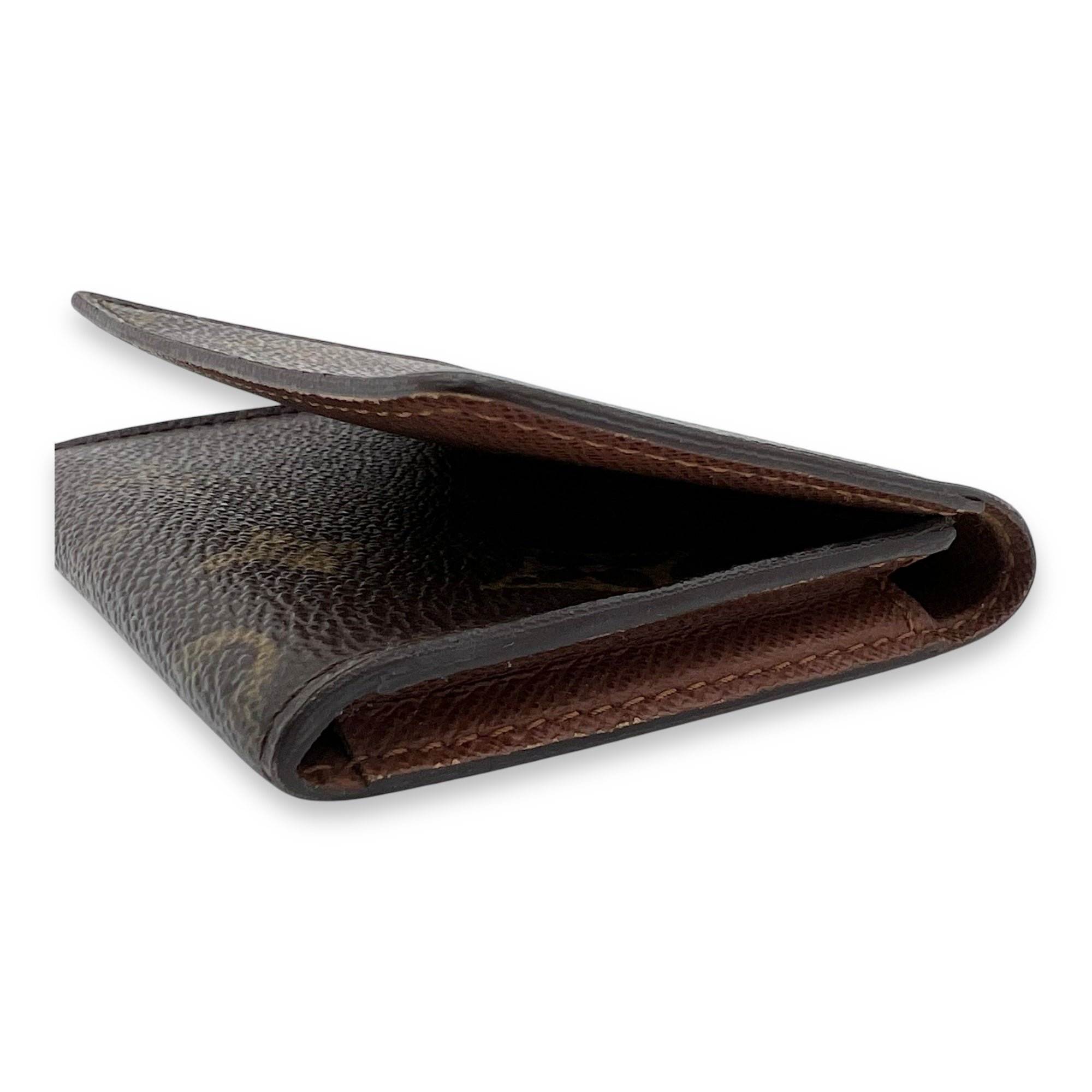 Flap Card Holder Brown in Monogram Coated Canvas