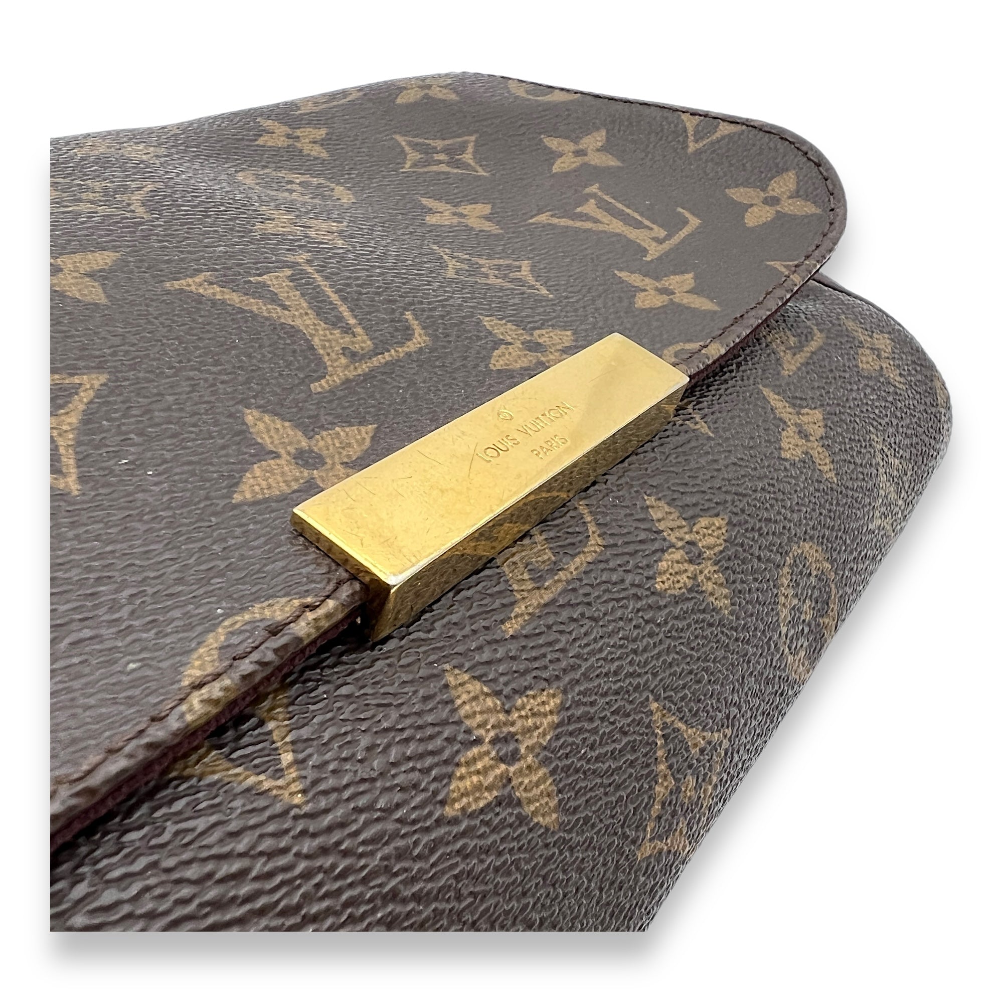 Favourite Crossbody Bag Brown in Monogram Coated Canvas, Gold hardware