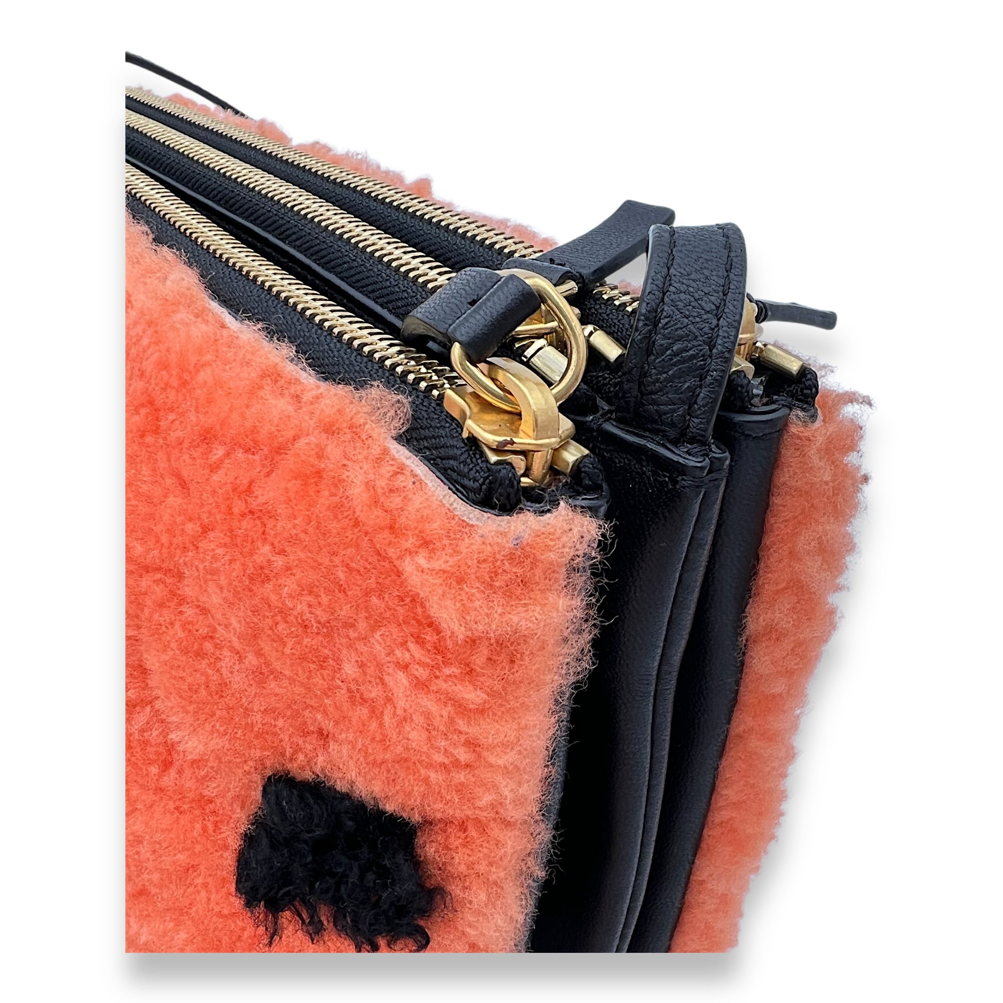 Trio Crossbody Bag Orange in Others, Gold hardware