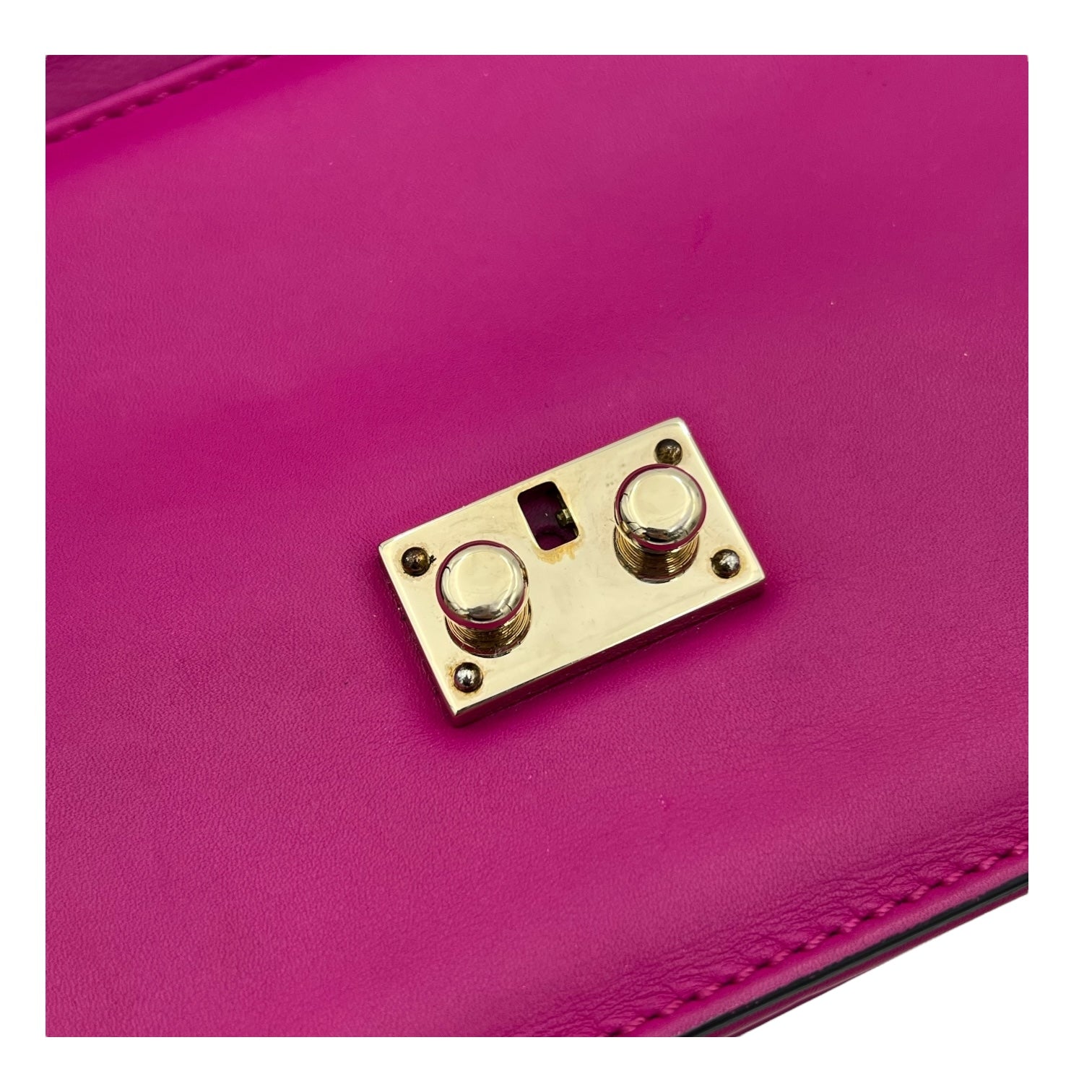 Glam Lock Small Pink Crossbody Bag in Lambskin, Gold hardware