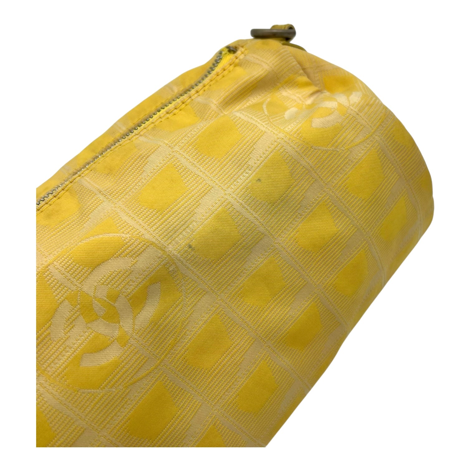 Travel Line Crossbody Bag Yellow in Canvas, Silver hardware