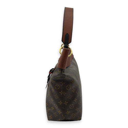 Tuileries Besace Brown Top Handle Bag in Monogram Coated Canvas, Gold hardware