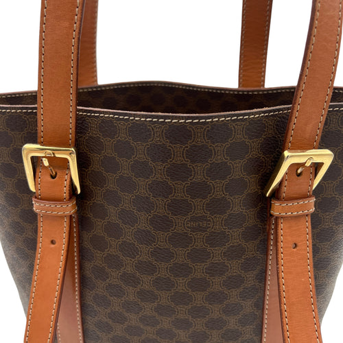 Macadam Tote Bag Brown in Coated Canvas, Gold hardware