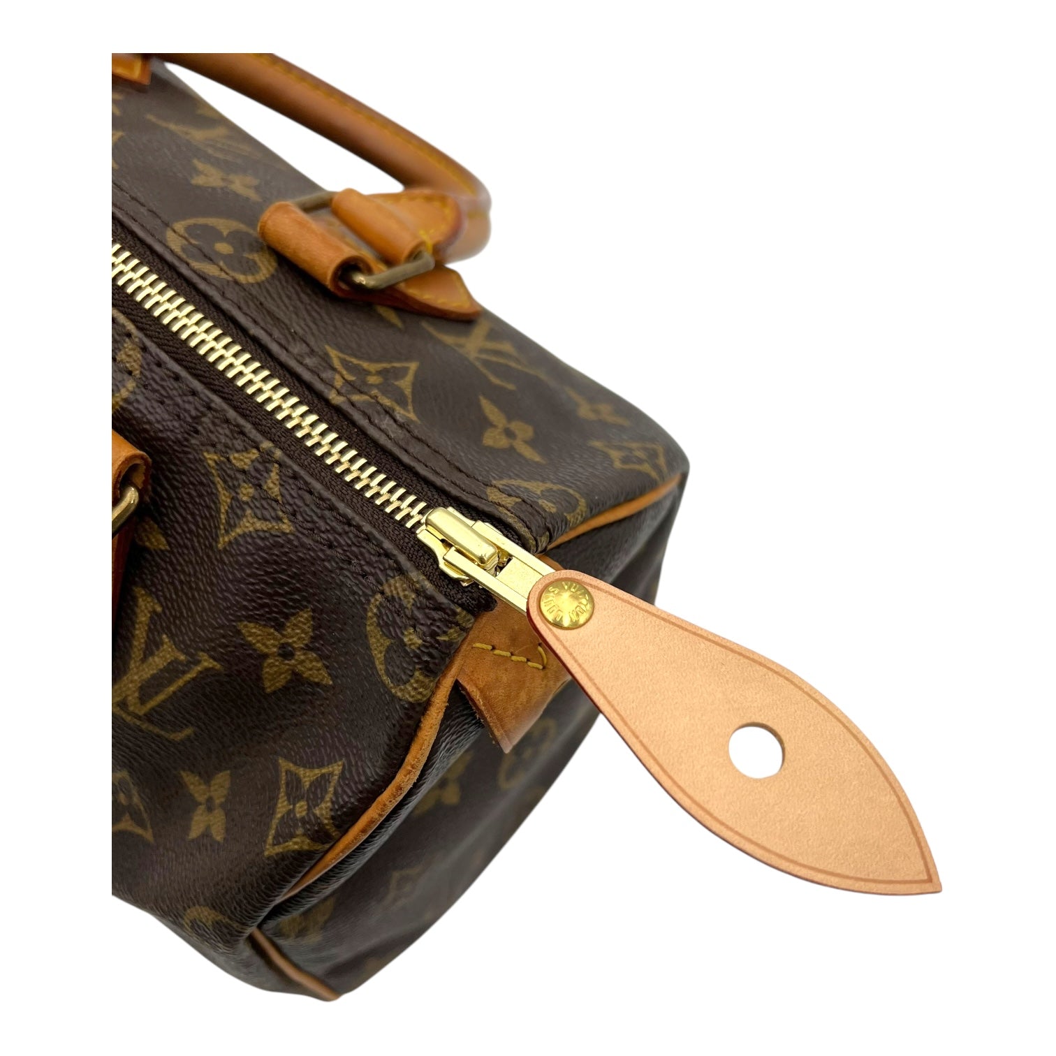 Speedy Top Handle Bag 25 Brown in Monogram Coated Canvas, Gold hardware