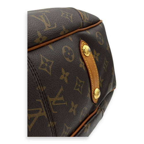 Galleria Shoulder Bag Brown in Monogram Coated Canvas, Gold hardware