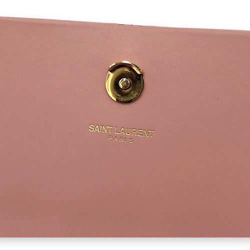 Kate Wallet On Chain Pink in Calfskin, Gold hardware