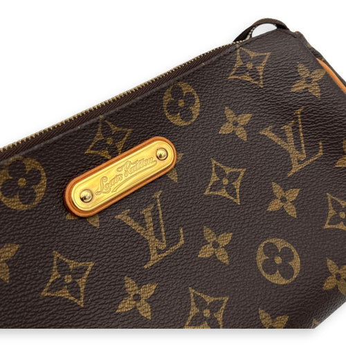 Eva Shoulder Bag Brown in Monogram Coated Canvas, Gold hardware