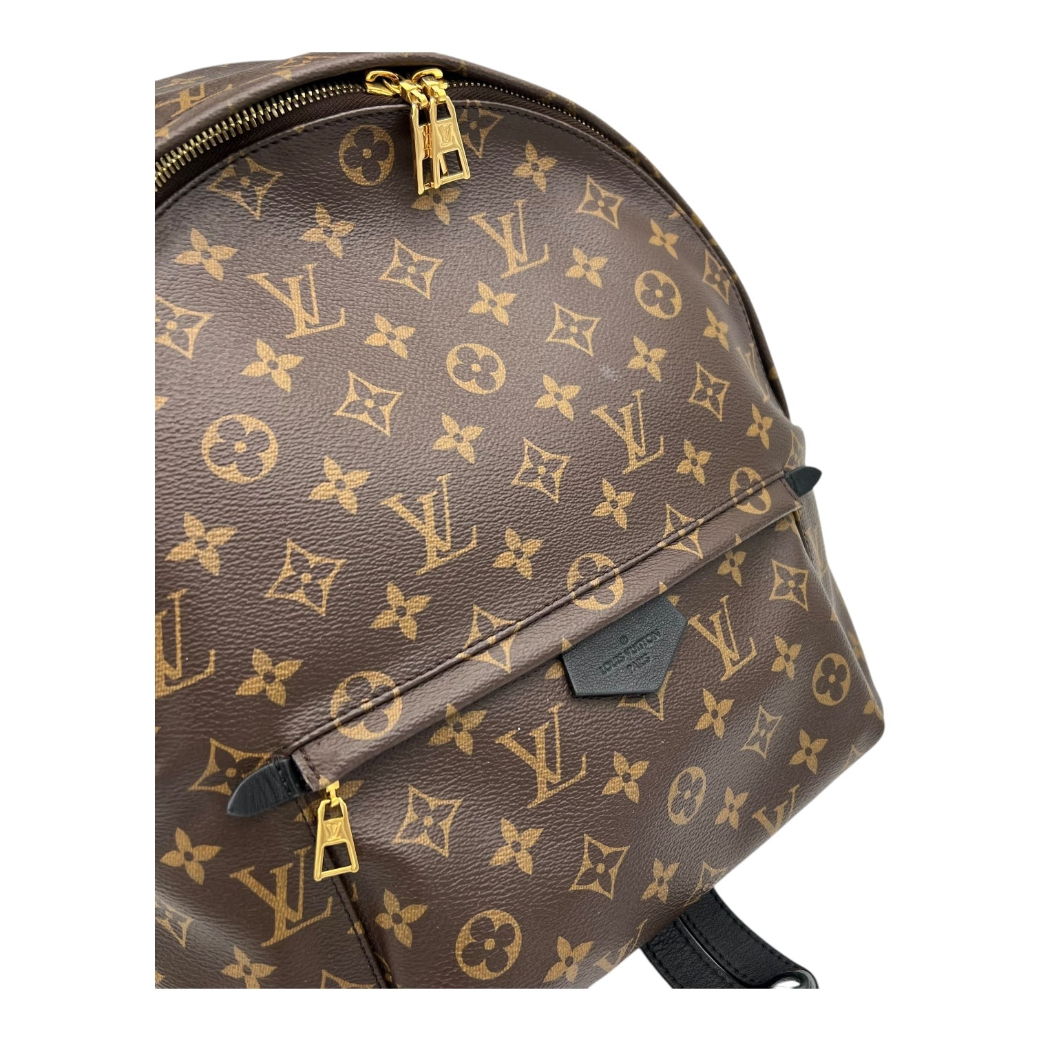 Palm Springs Backpack MM Brown in Monogram Coated Canvas, Gold hardware