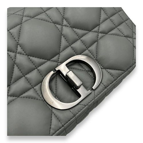 Caro Medium Grey Shoulder Bag in Lambskin, Silver hardware