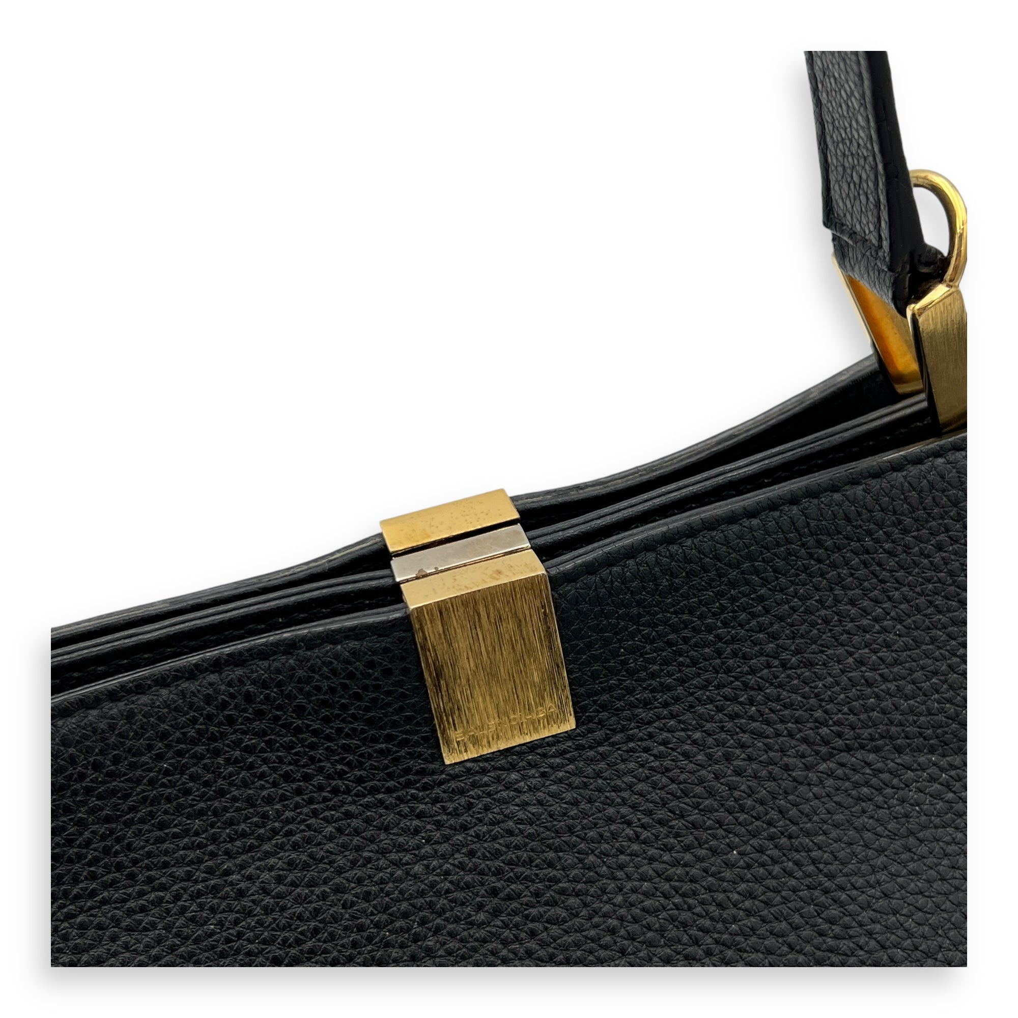 Le Dix Cabas Tote Bag Black in Calfskin, Gold hardware