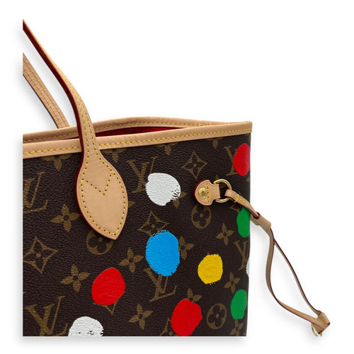 Yayoi Kusama Neverfull Tote Bag  Brown in Monogram Coated Canvas , Gold Hardware