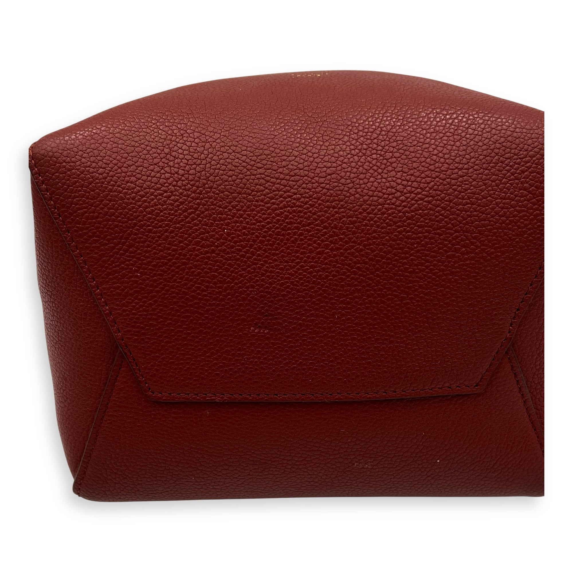 Sangle Shoulder Bag Small Red in Calfskin, Gold hardware