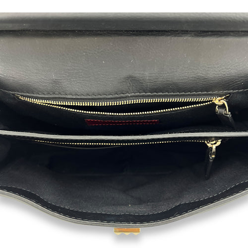 Rockstud Shoulder Bag Black in Calfskin, Gold hardware