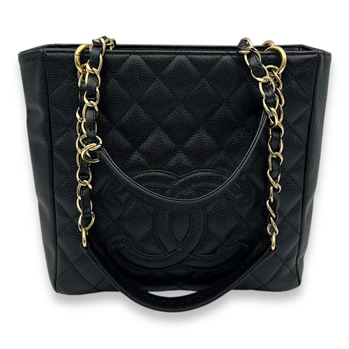 Chanel PST Black Tote Bag in Caviar Leather, Gold hardware_6