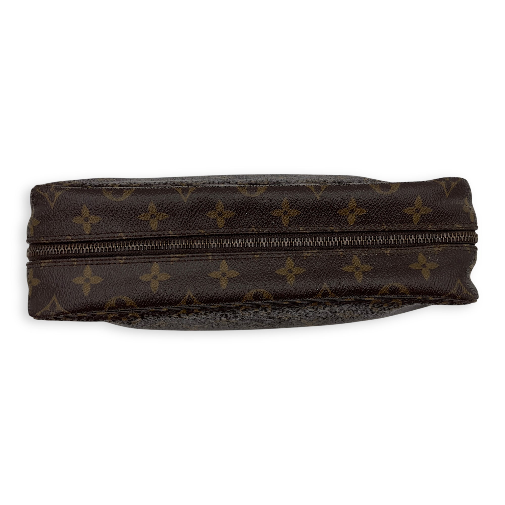 Louis Vuitton Toilette Pouch Brown in Monogram Coated Canvas, Gold hardware_6