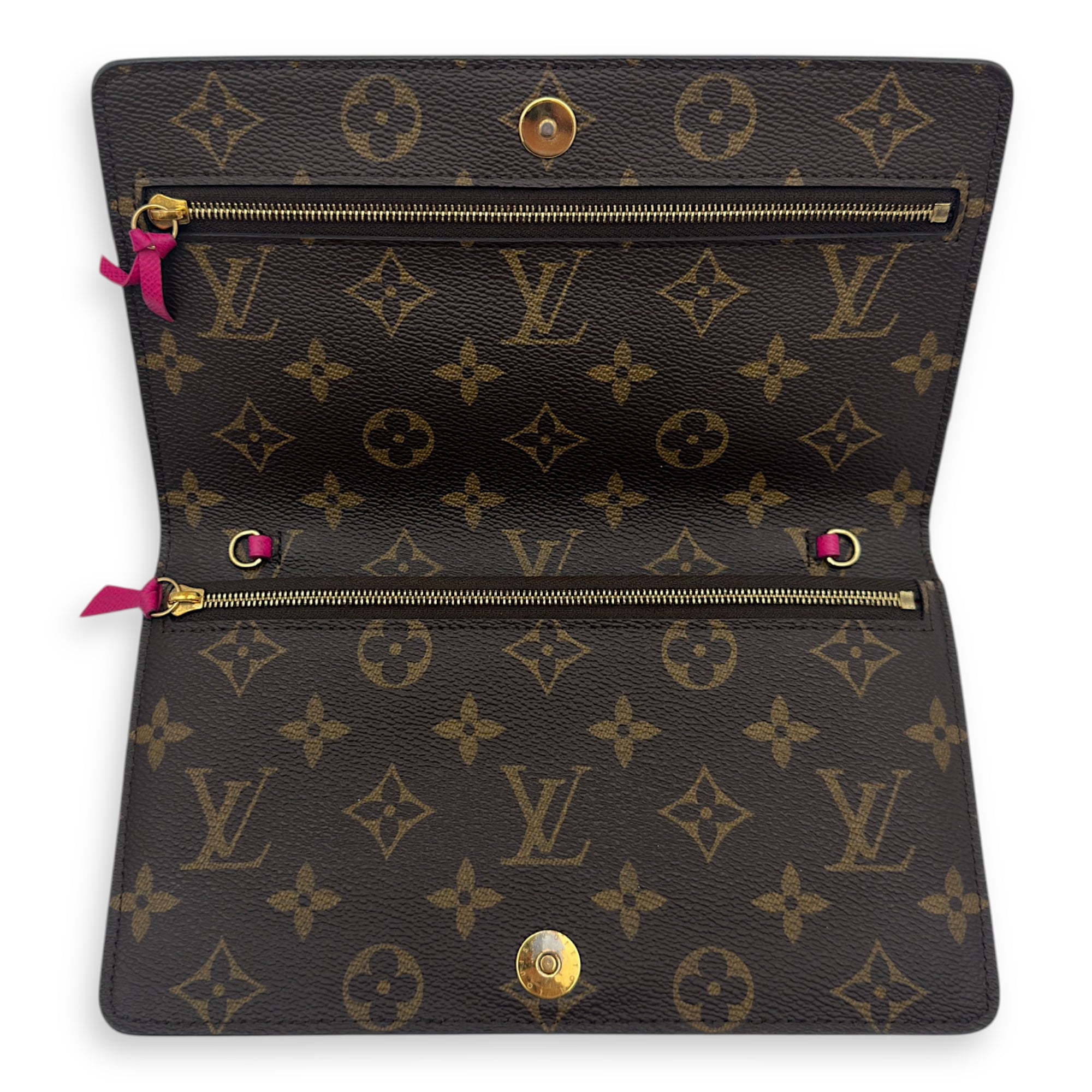 Louis Vuitton Christmas Animation Pochette Wallet On Chain Brown in Monogram Coated Canvas, Gold hardware_6